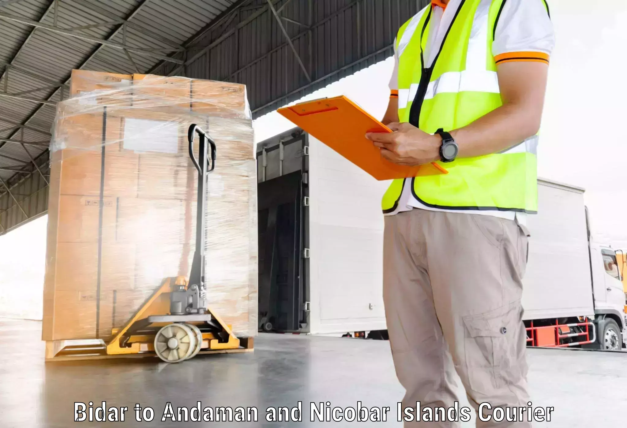 Round-the-clock parcel delivery Bidar to Nicobar