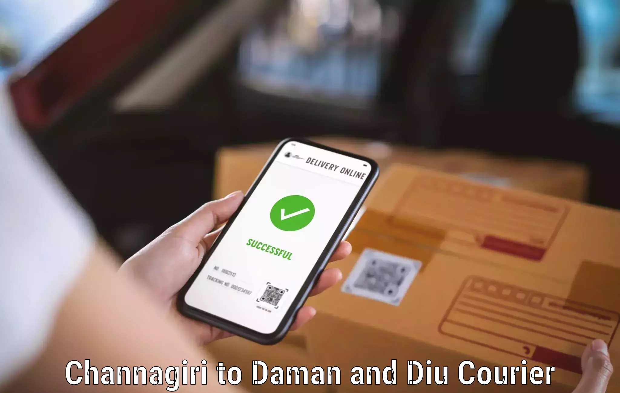 Business delivery service in Channagiri to Diu