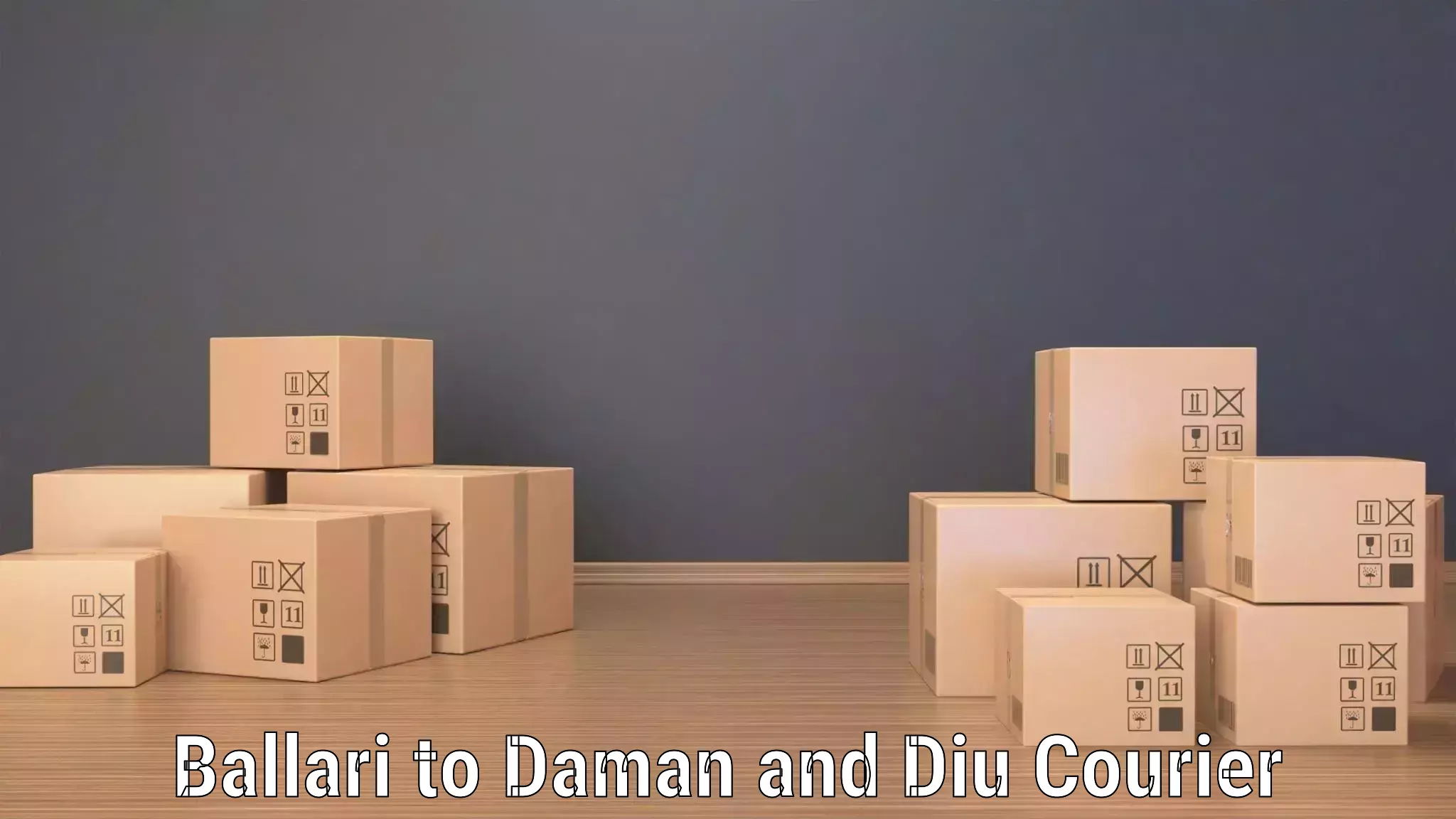 Advanced shipping network Ballari to Daman and Diu