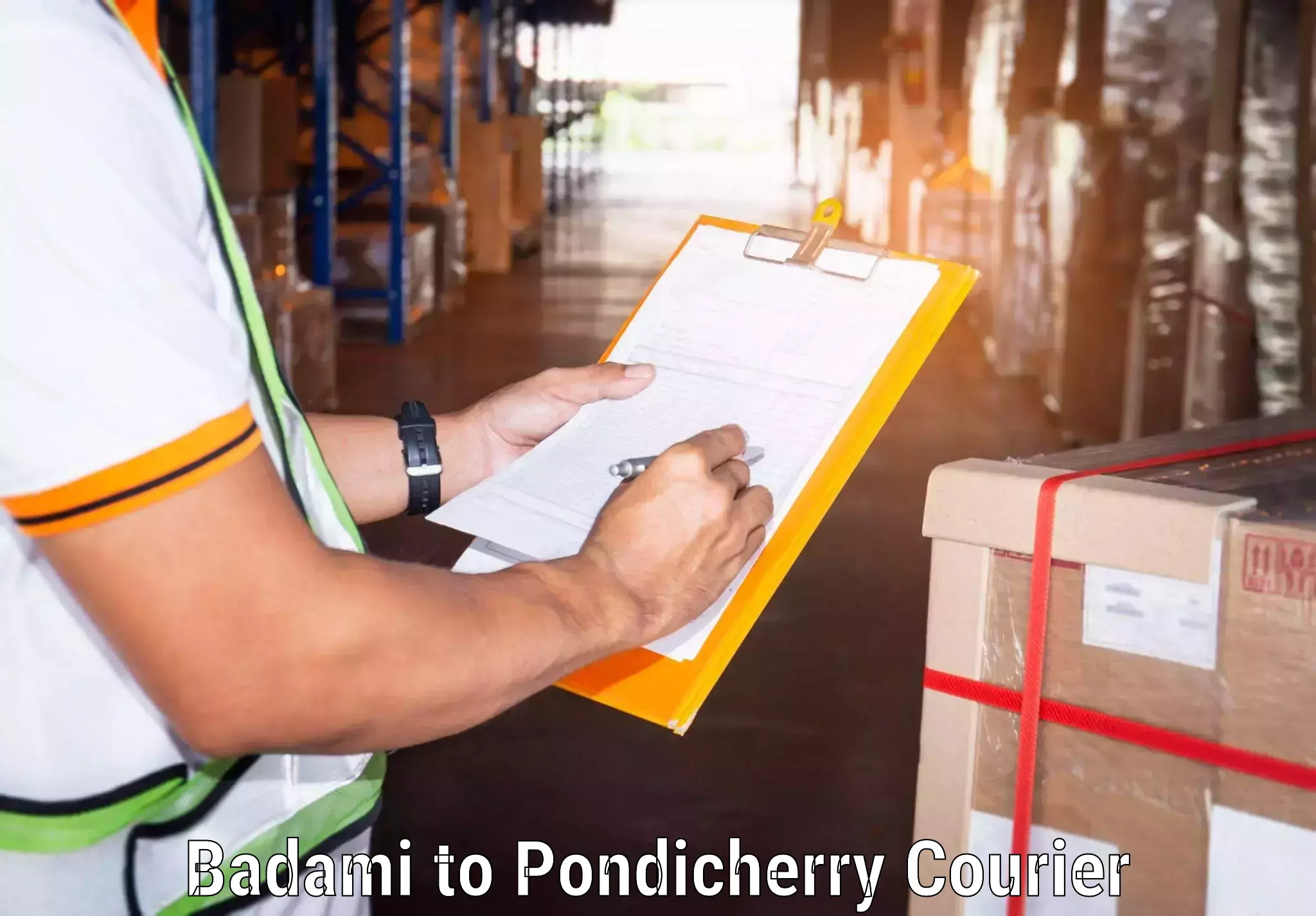 Delivery service partnership Badami to Pondicherry
