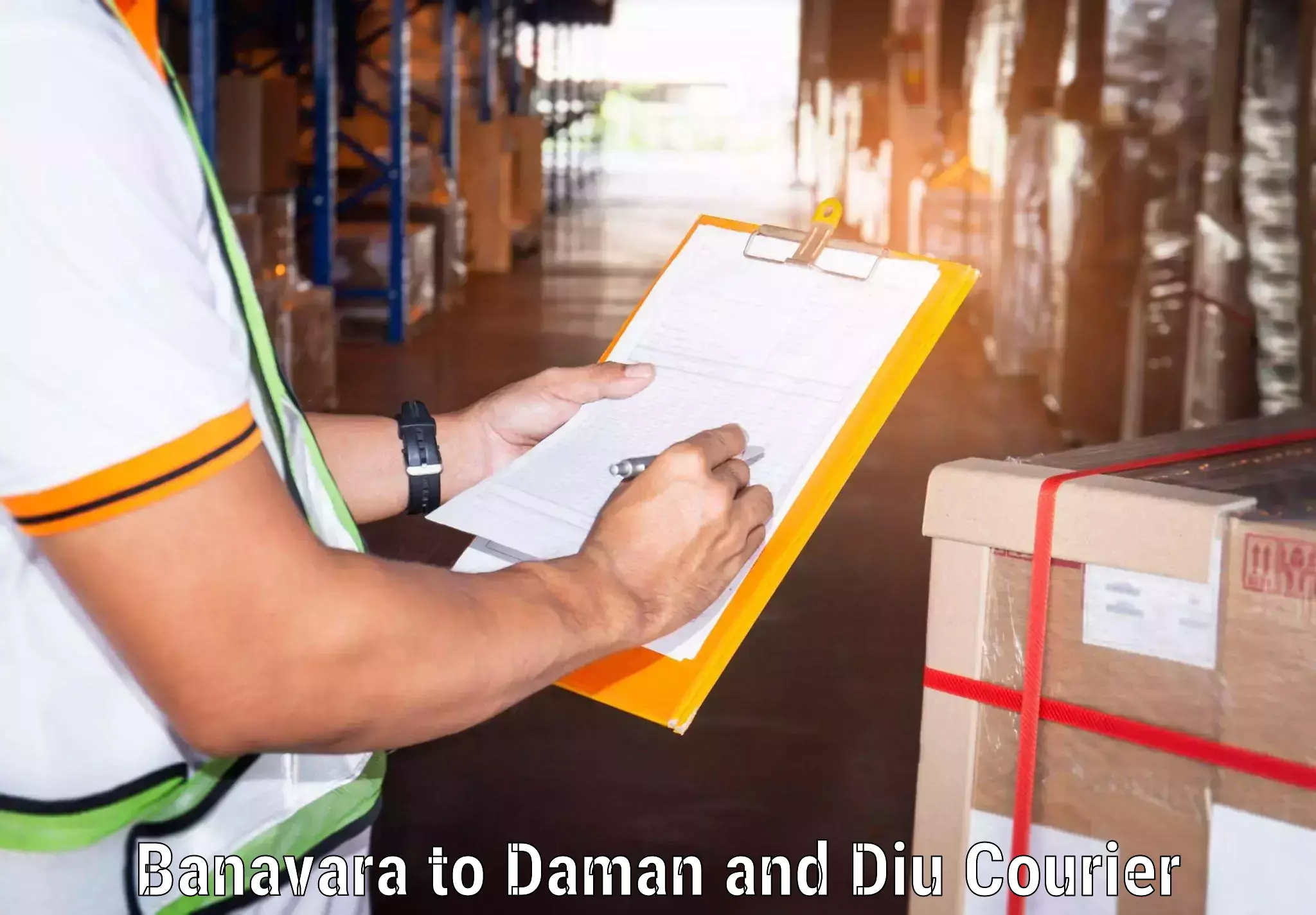 Postal and courier services Banavara to Daman