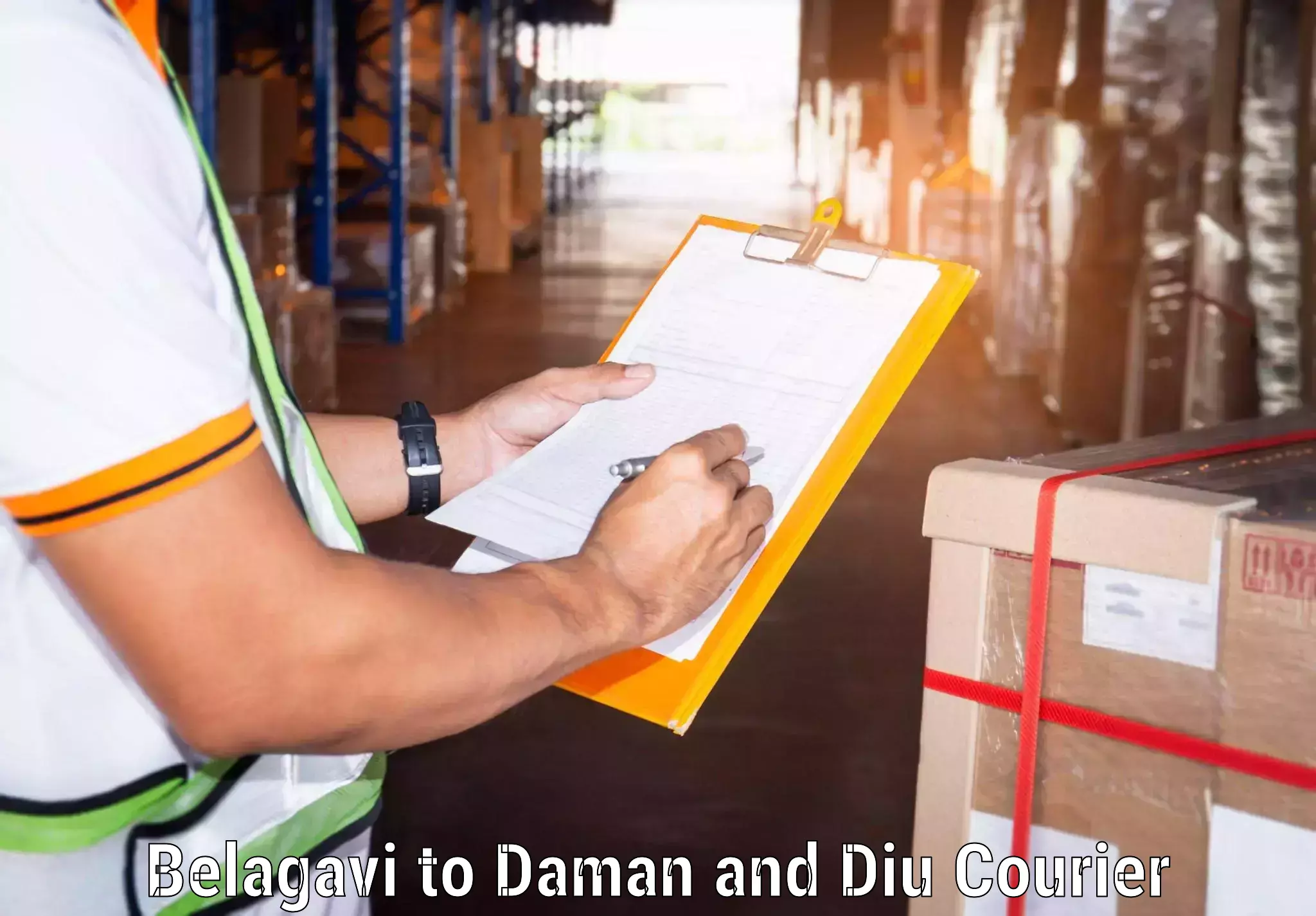 Cost-effective courier options Belagavi to Daman and Diu