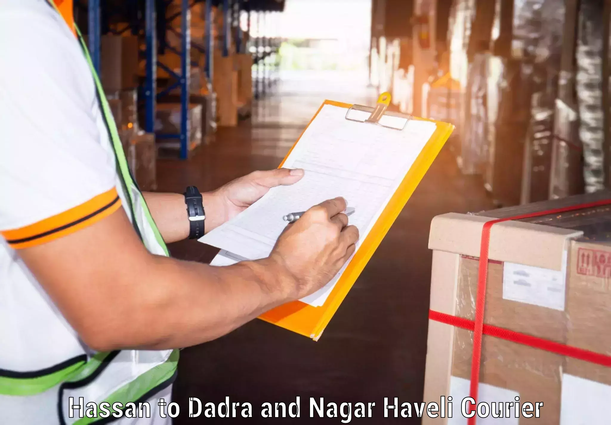 Delivery service partnership Hassan to Dadra and Nagar Haveli