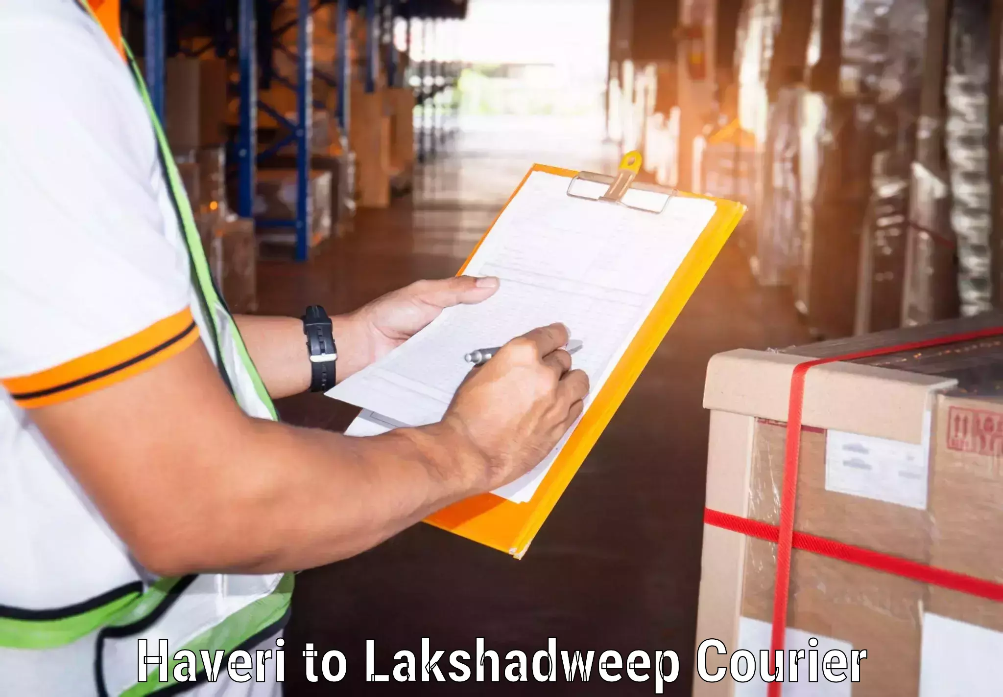 Next-generation courier services Haveri to Lakshadweep