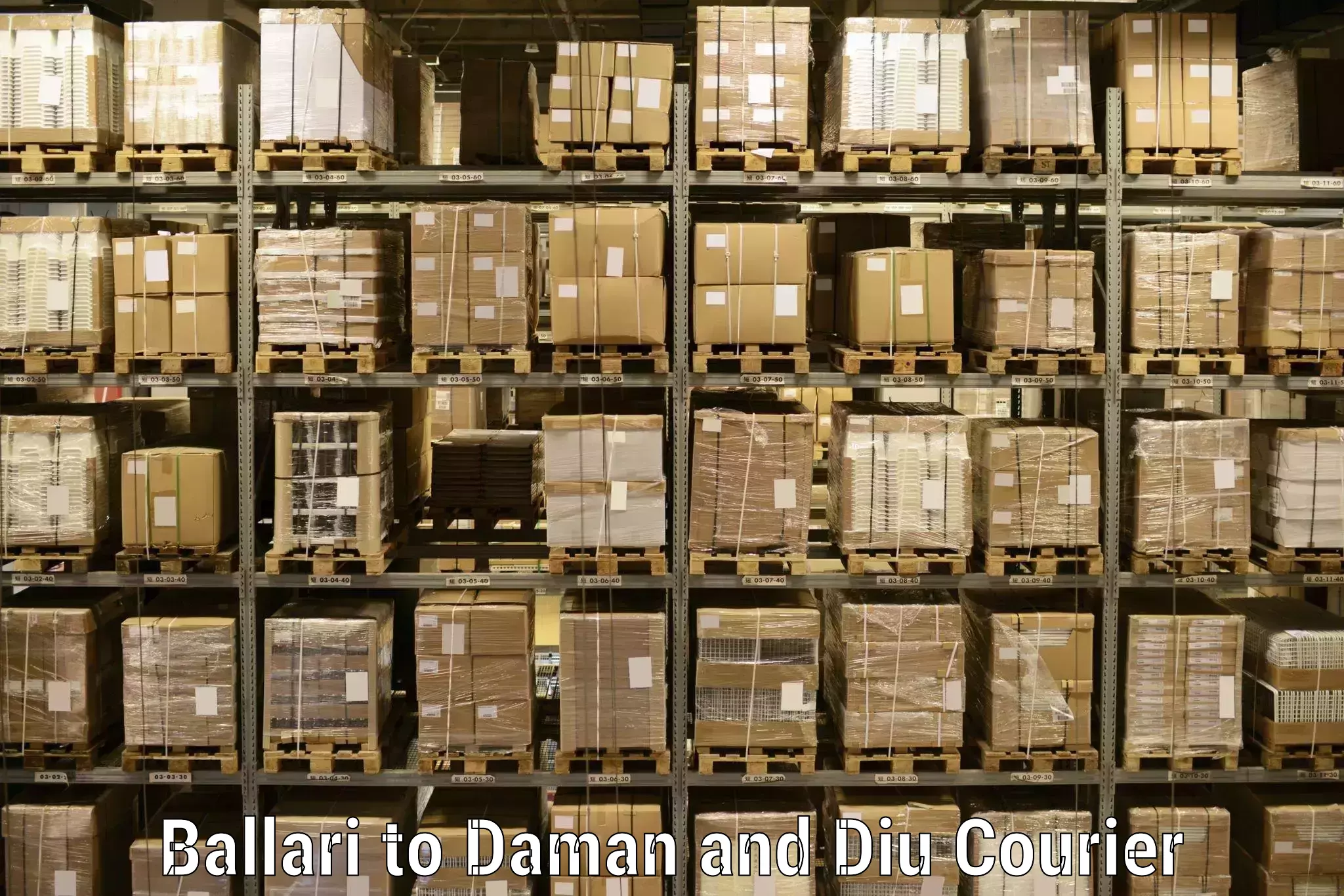 Punctual parcel services Ballari to Diu