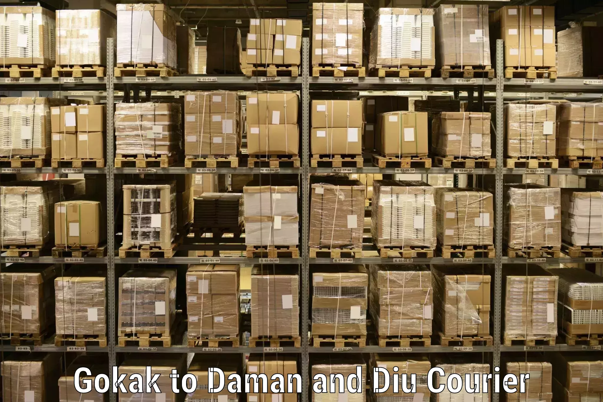 Express logistics service Gokak to Daman and Diu