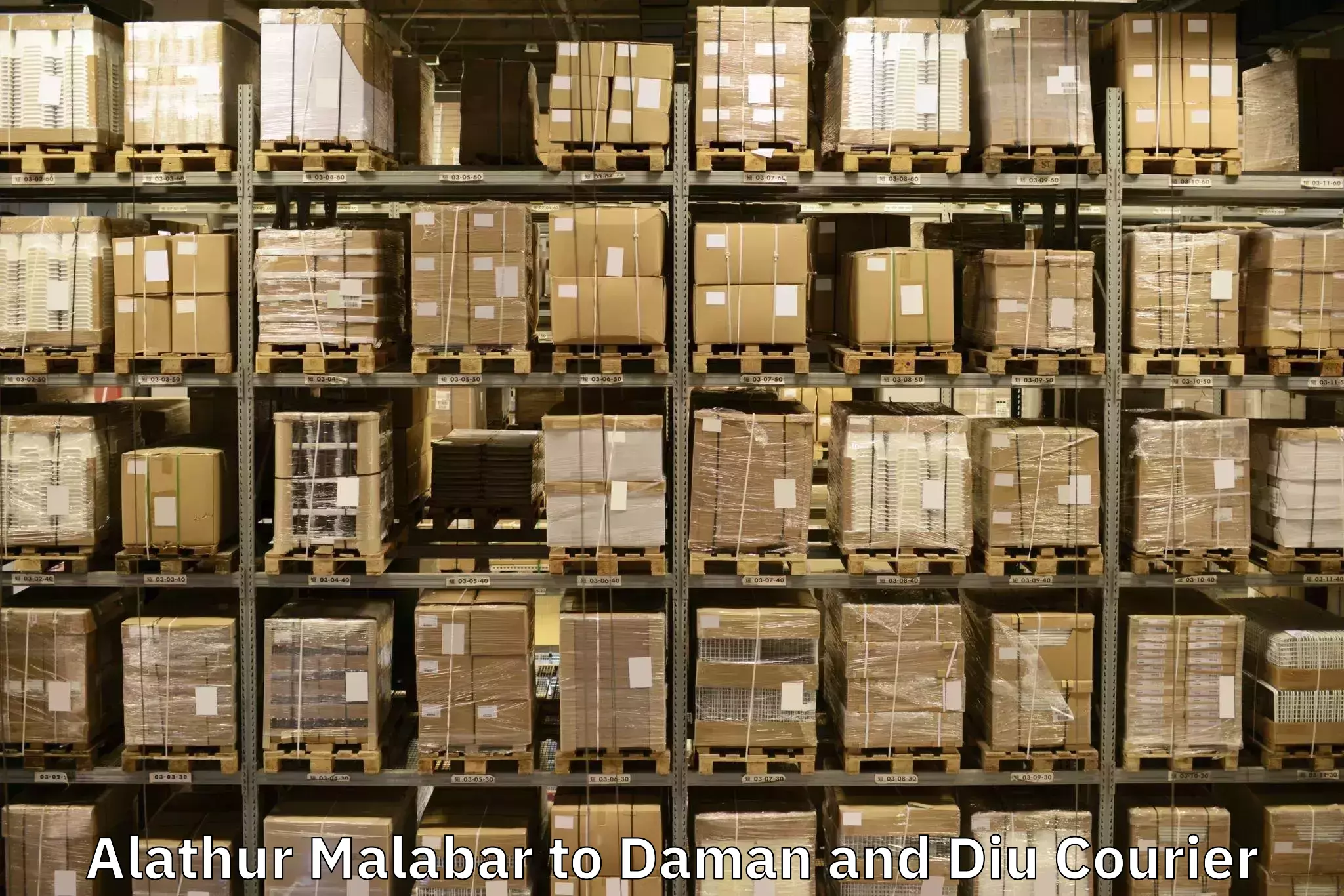 Household logistics services Alathur Malabar to Daman and Diu