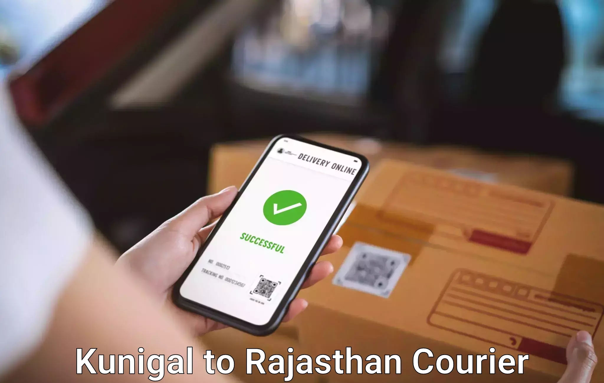 Luggage shipping trends Kunigal to Rajasthan