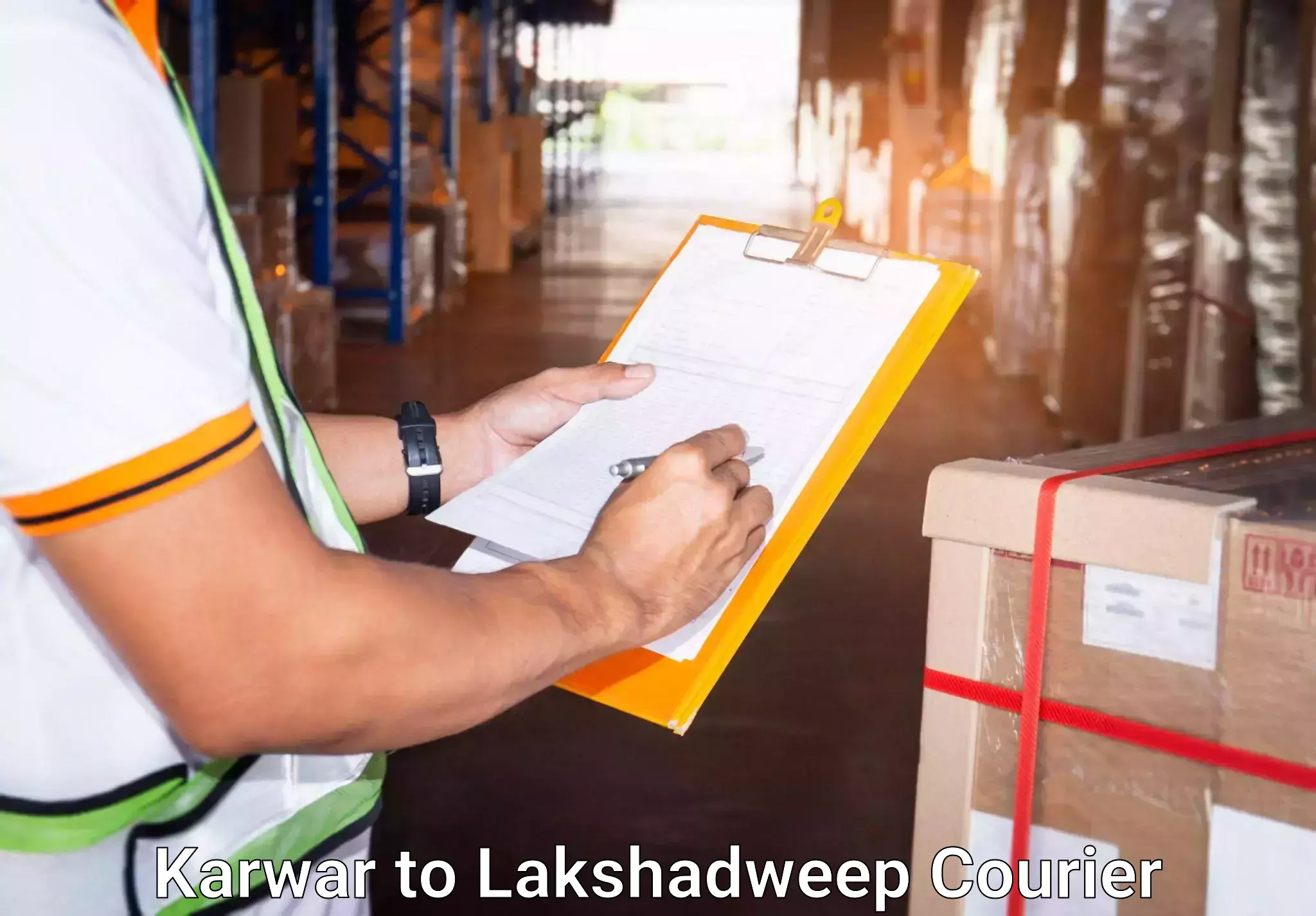 Luggage courier planning in Karwar to Lakshadweep