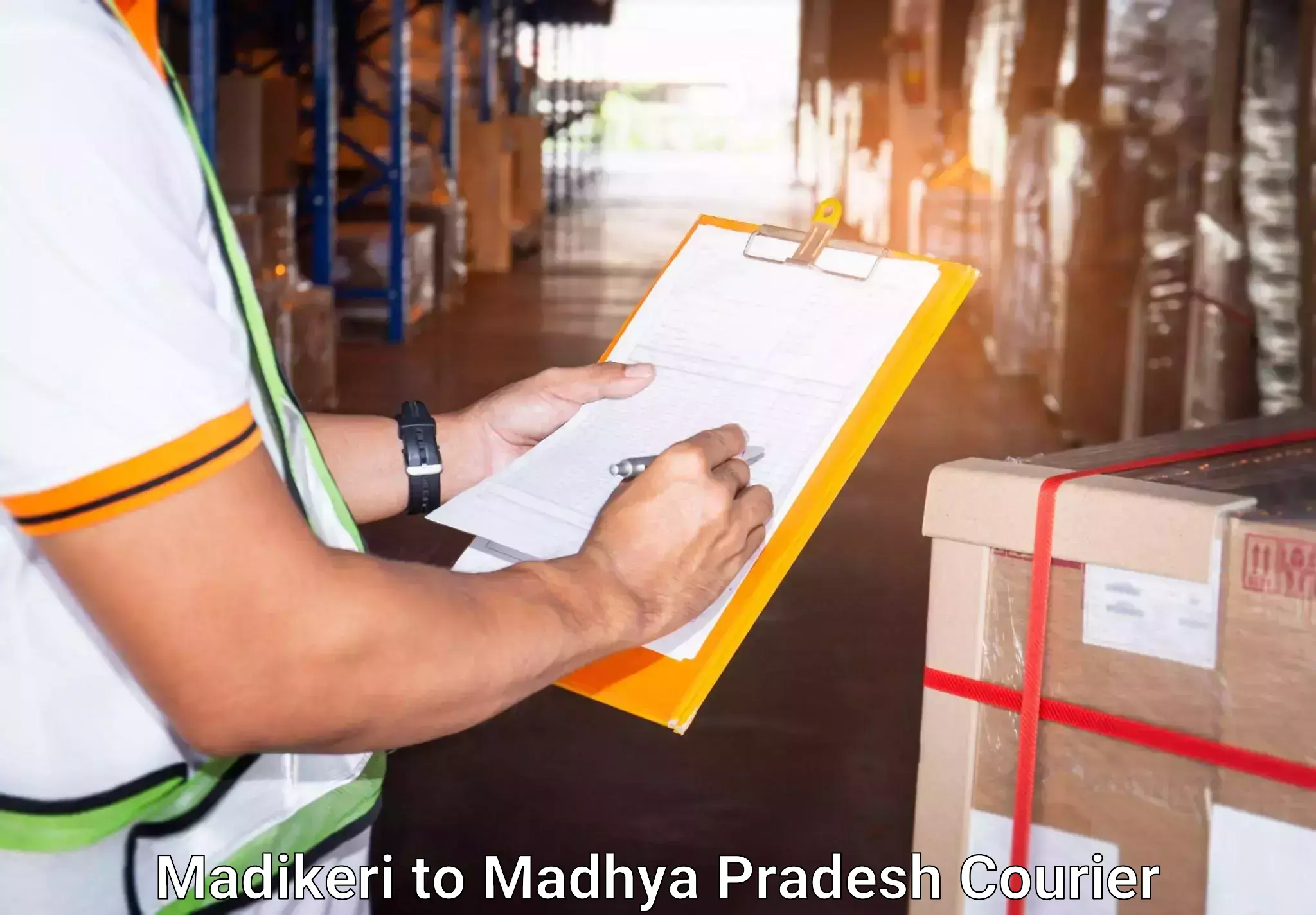 Online luggage shipping booking Madikeri to Madhya Pradesh