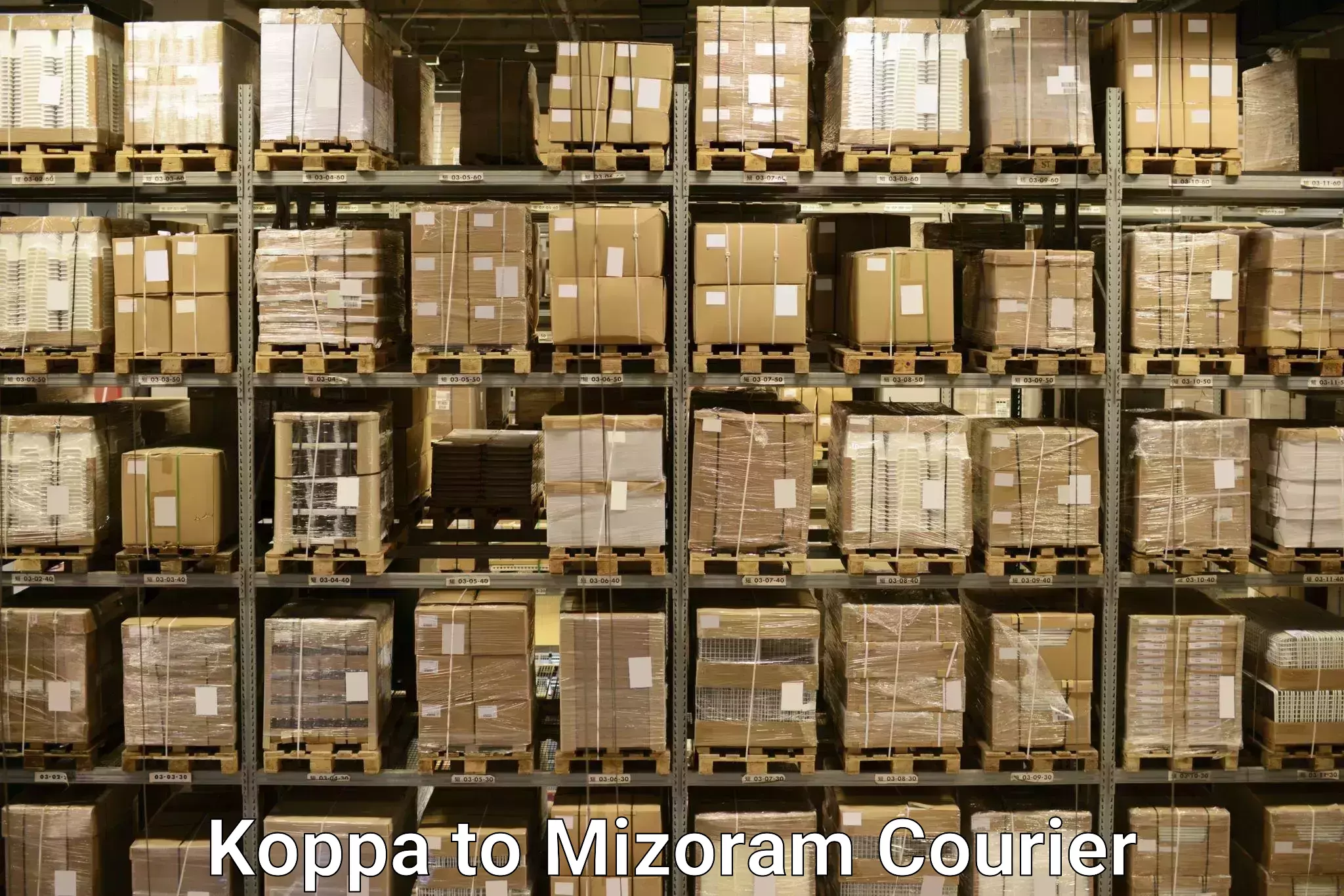 Nationwide luggage courier Koppa to Mizoram