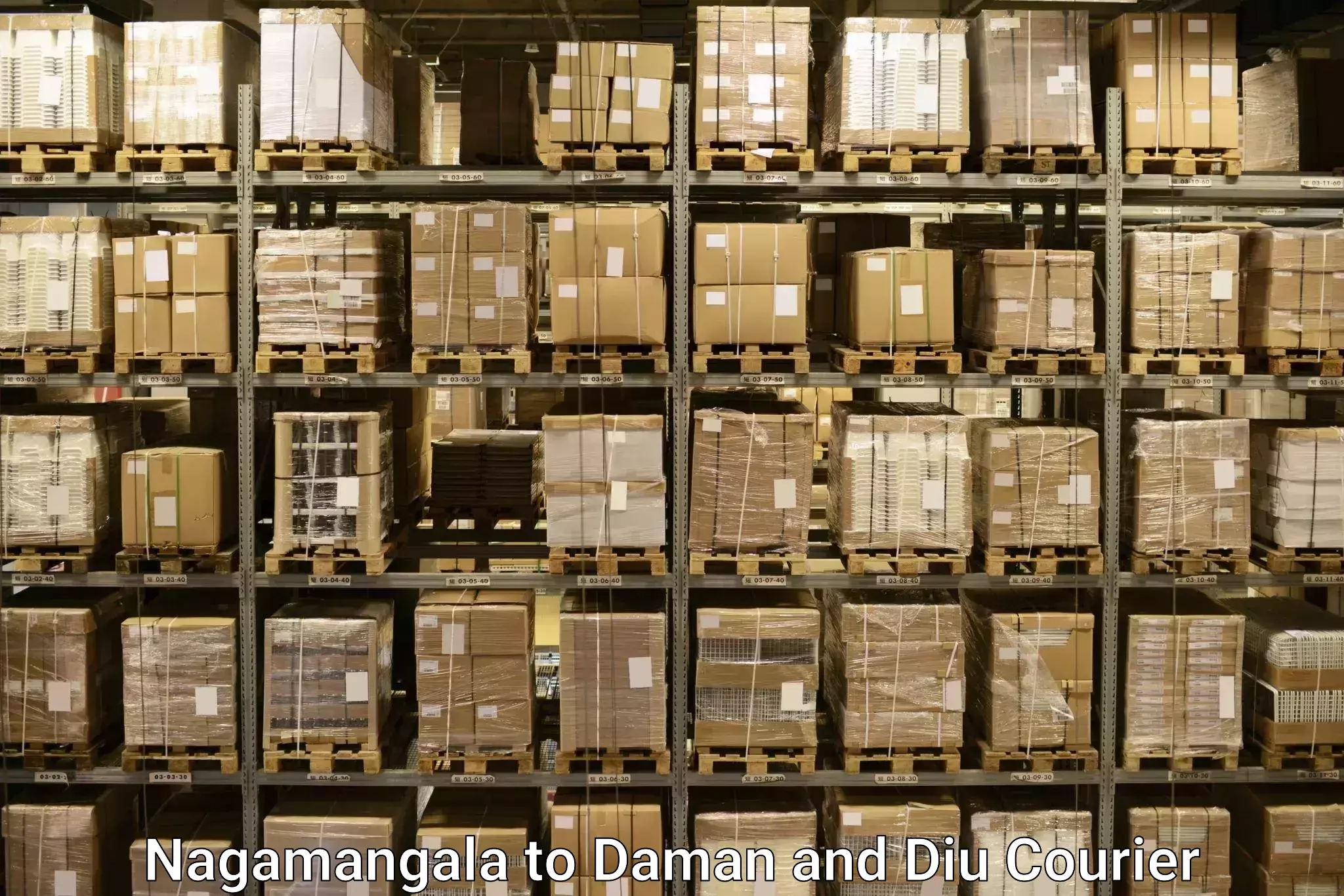 Luggage delivery system Nagamangala to Daman and Diu