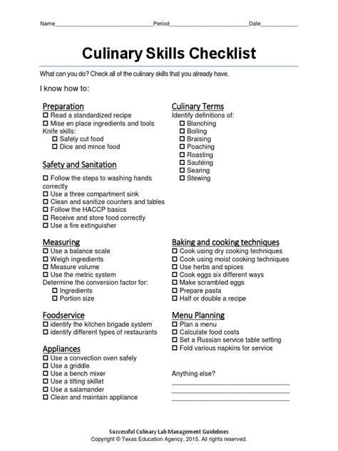 GatheringYourIngredients:ACulinaryChecklist