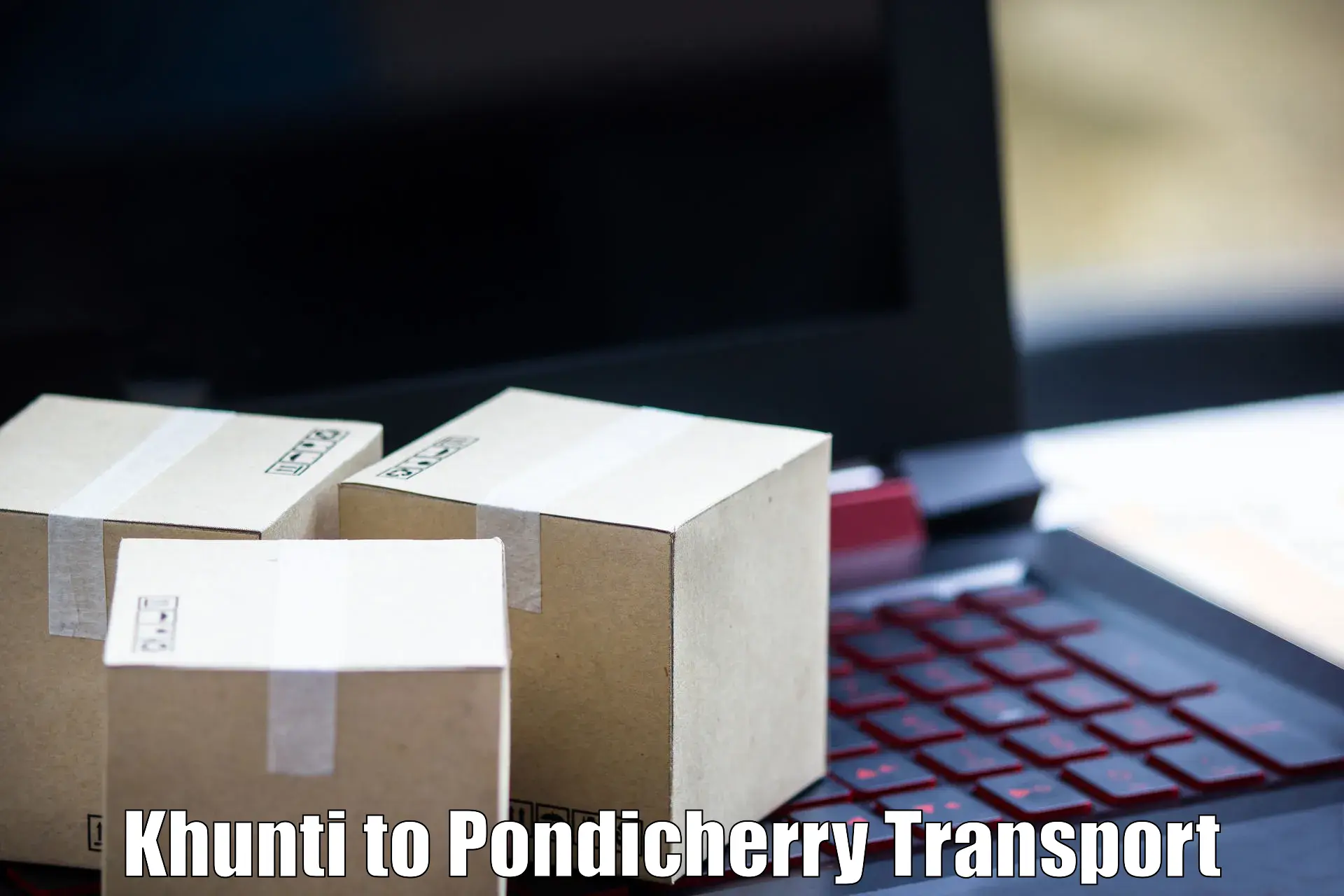 Container transportation services Khunti to Pondicherry