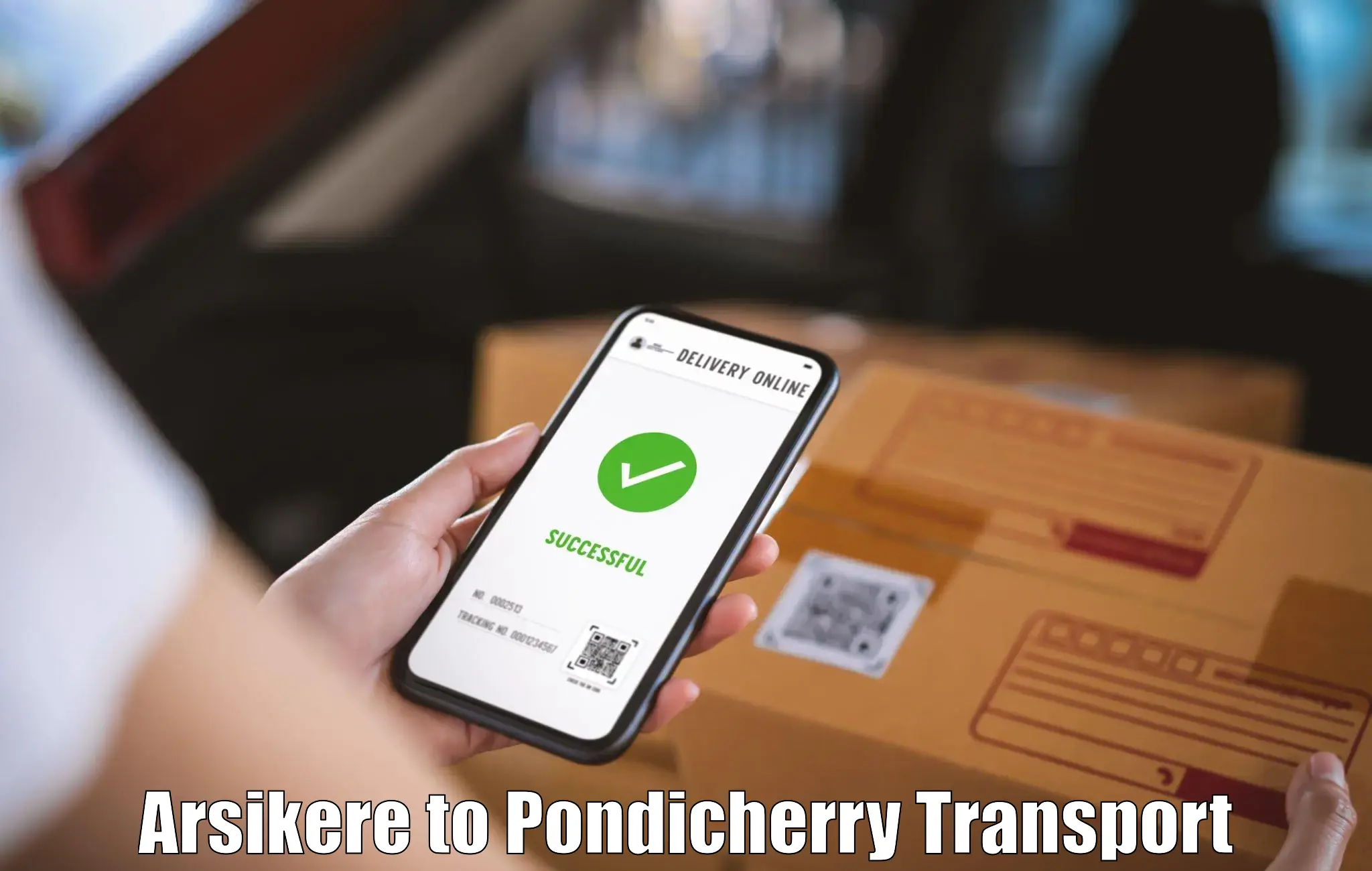 Vehicle transport services Arsikere to Pondicherry