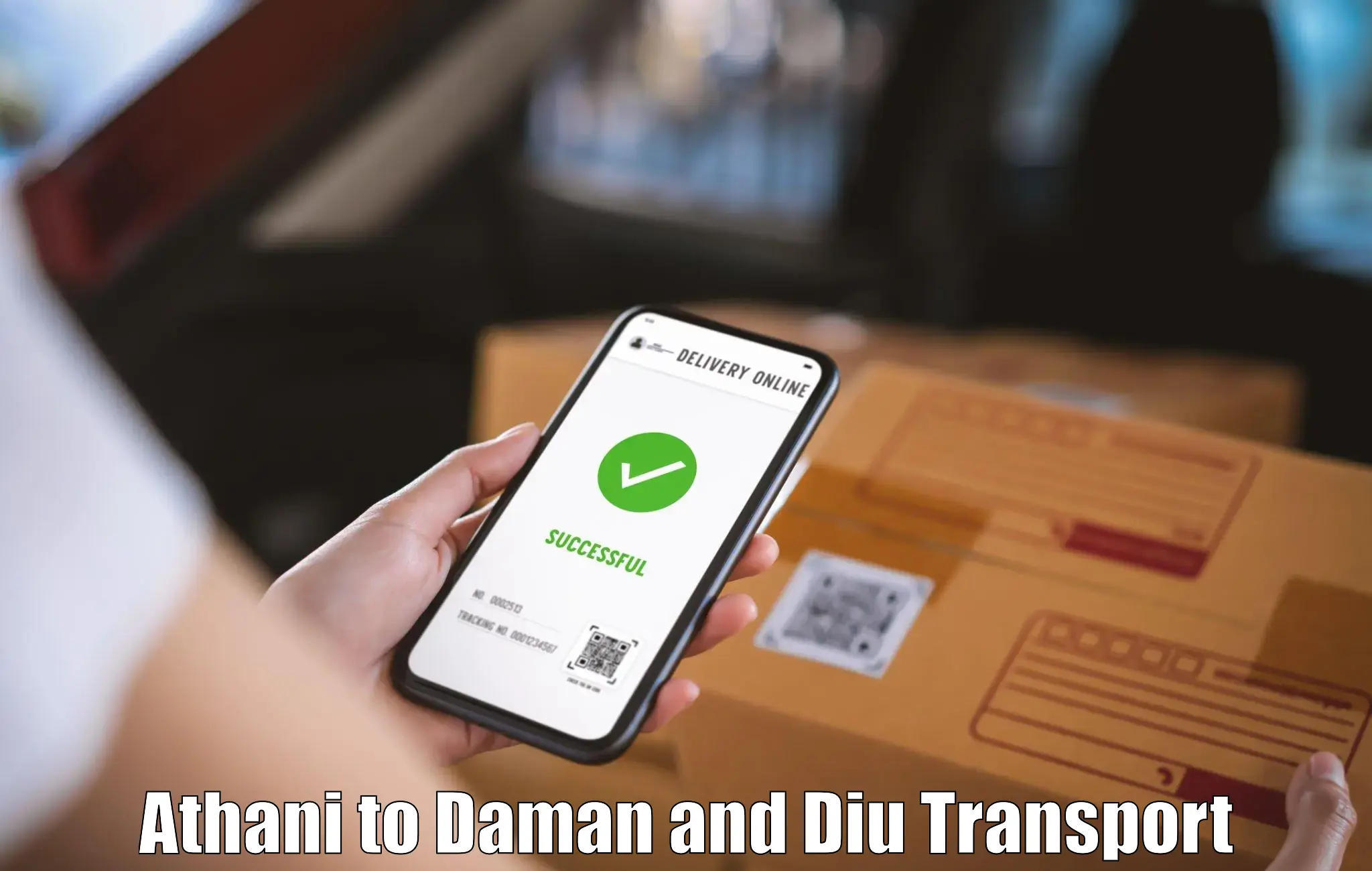 Goods delivery service Athani to Daman and Diu