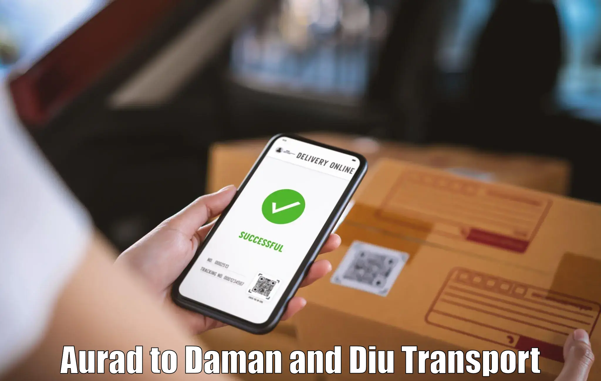 Air freight transport services Aurad to Daman and Diu