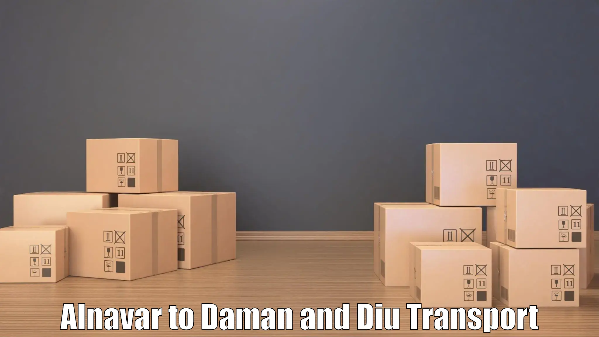 Transport shared services Alnavar to Daman and Diu