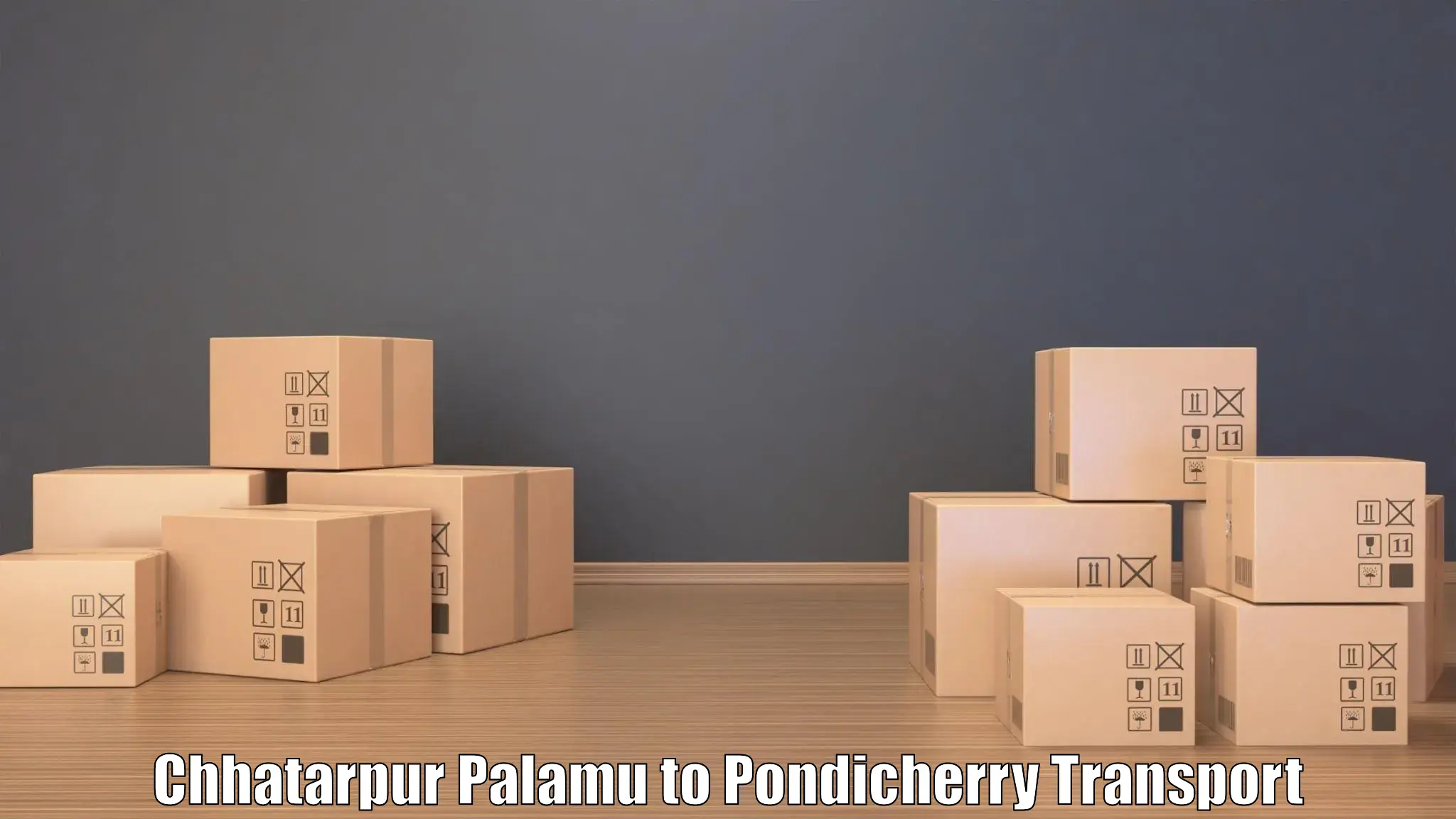Two wheeler parcel service Chhatarpur Palamu to Pondicherry University