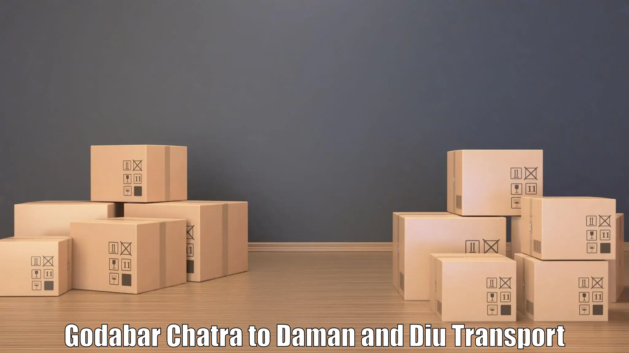 International cargo transportation services in Godabar Chatra to Daman and Diu