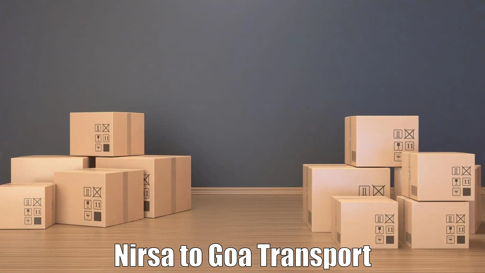 Nearest transport service in Nirsa to Goa