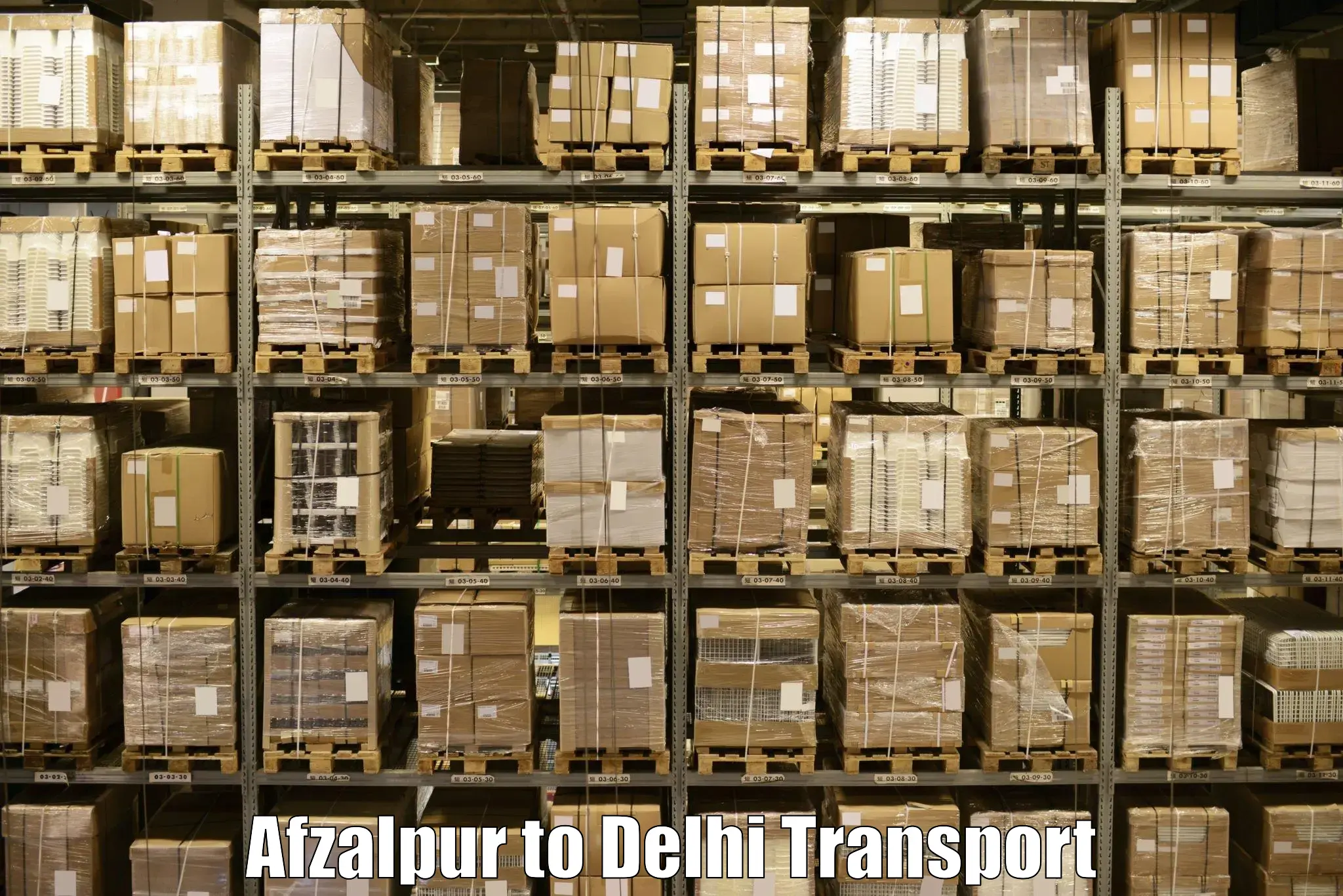 Package delivery services in Afzalpur to Jawaharlal Nehru University New Delhi