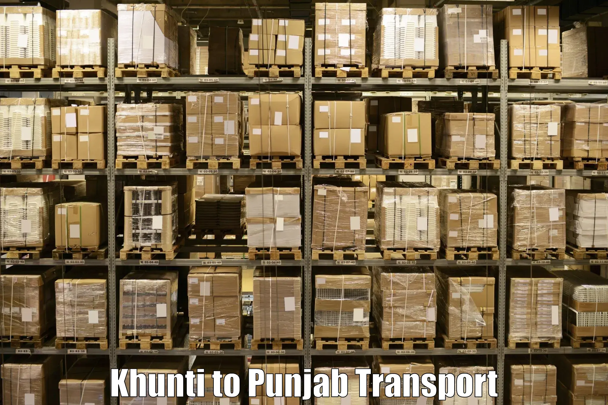 Package delivery services Khunti to Mohali