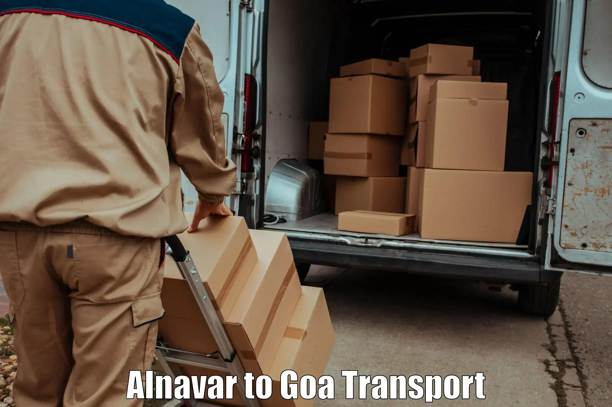 Two wheeler parcel service Alnavar to Goa