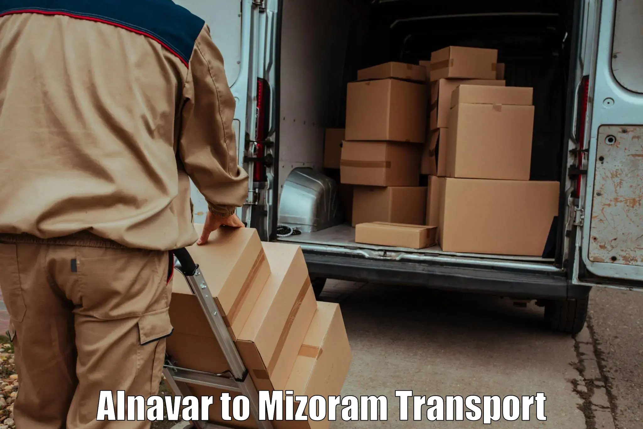 Interstate goods transport Alnavar to Khawzawl