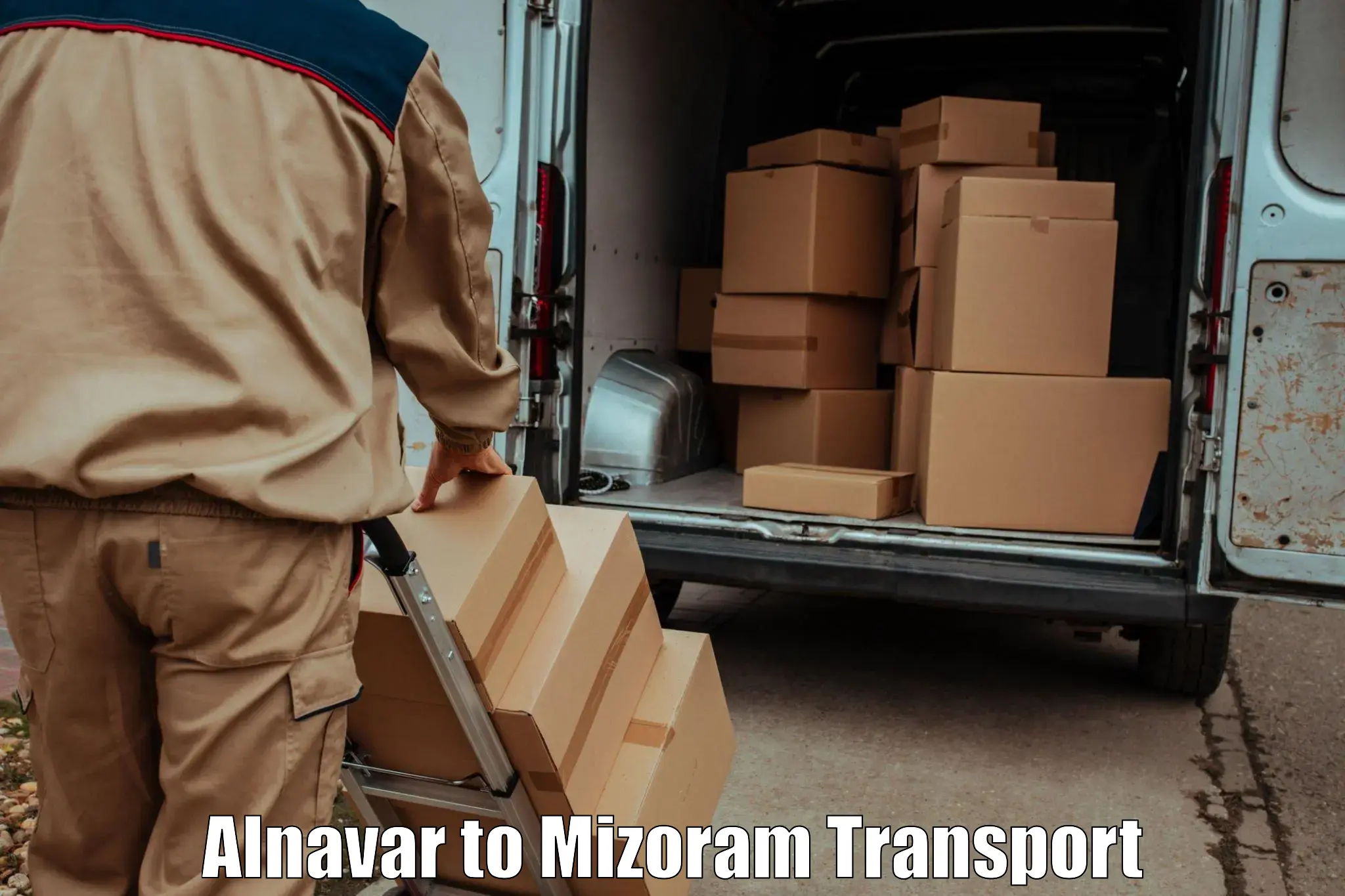 Bike transport service Alnavar to Mizoram University Aizawl